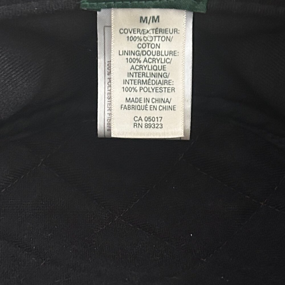 Roots Green Plaid Cotton Cap Size M Flat Top Quilted Lined Classic Hat Khaki - Picture 8 of 10